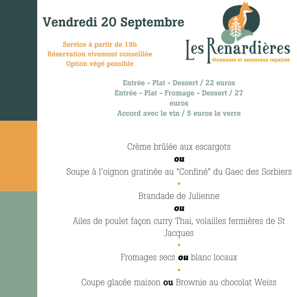 menu fait maison auberge homemade localfood