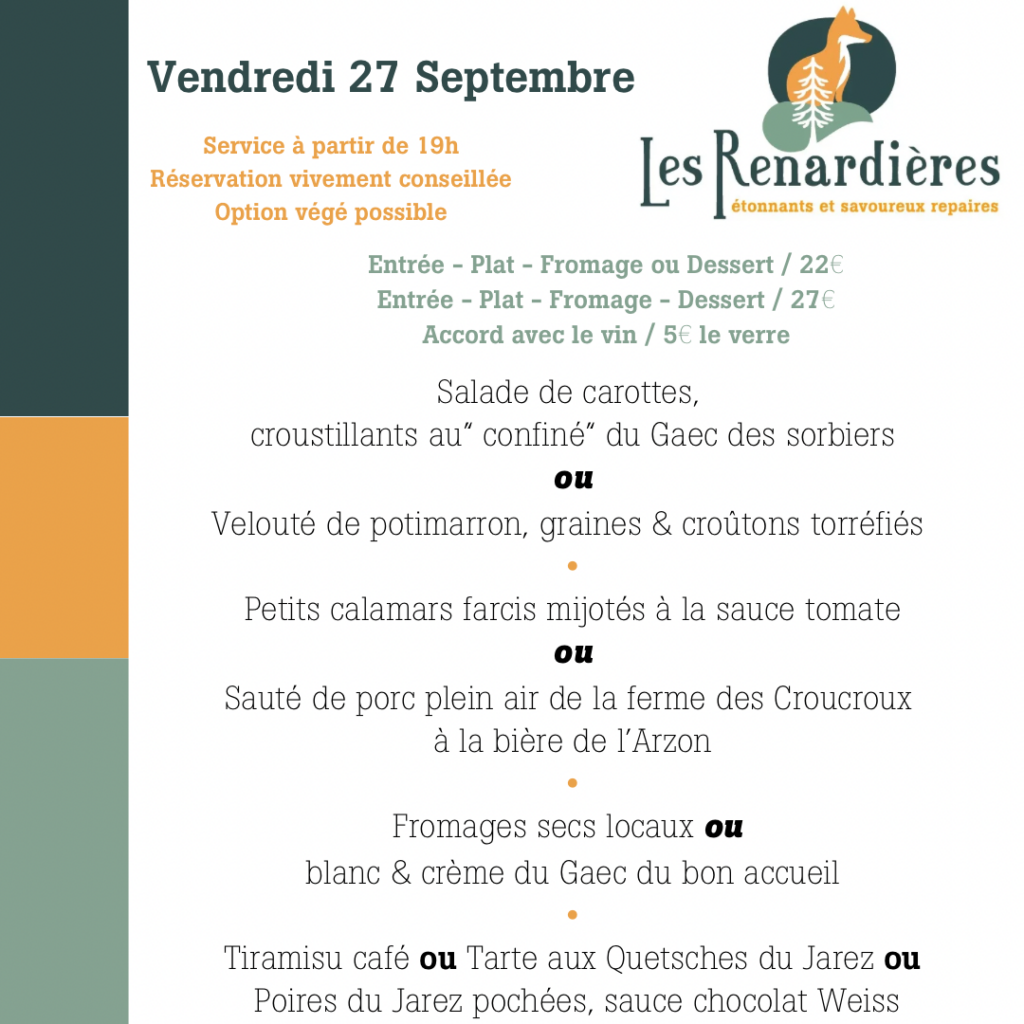 menu 27.09.24 fait maison auberge livradois forez