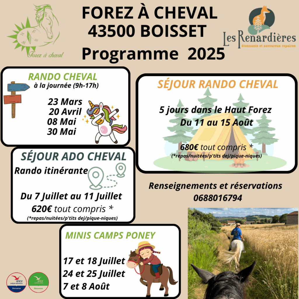 partenariat les renardières et forez à cheval pour 100% de plaisirs foréziens